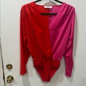 DO+BE Vibrant Red and Pink Bodysuit